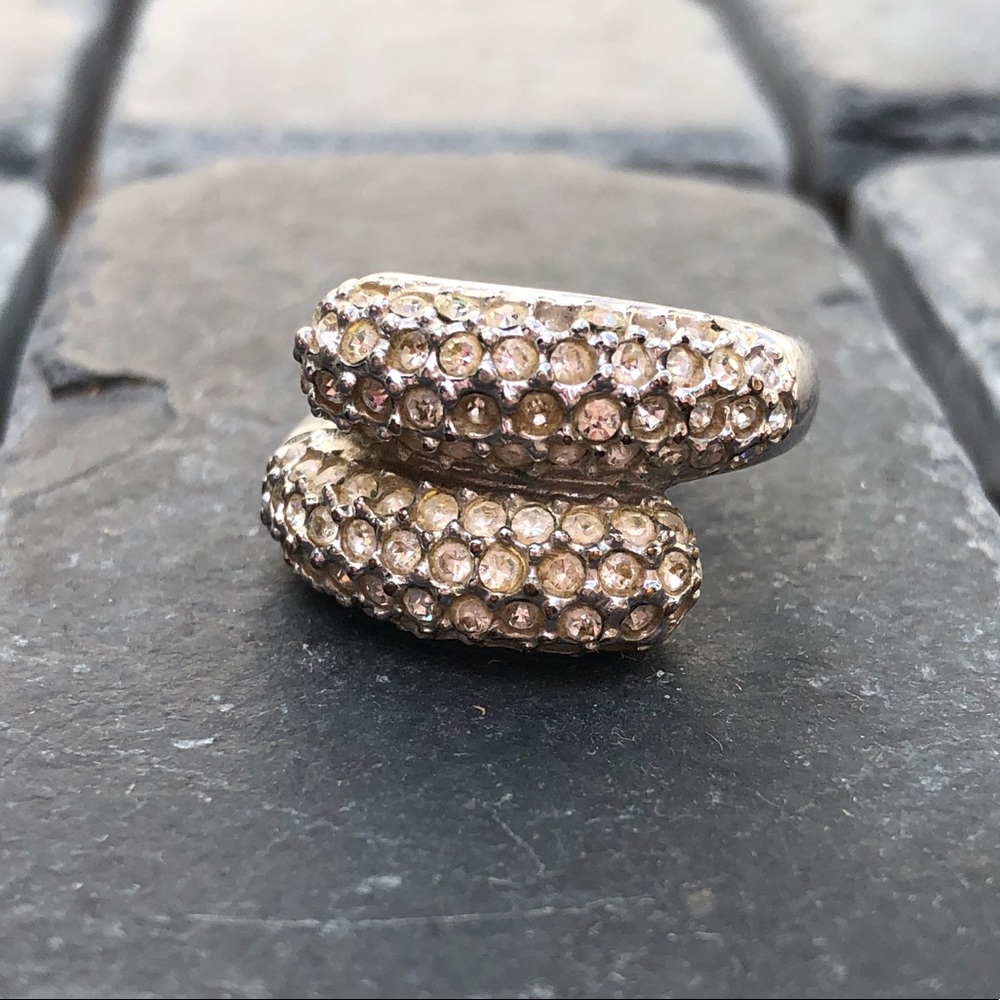 Crystal and silver ring